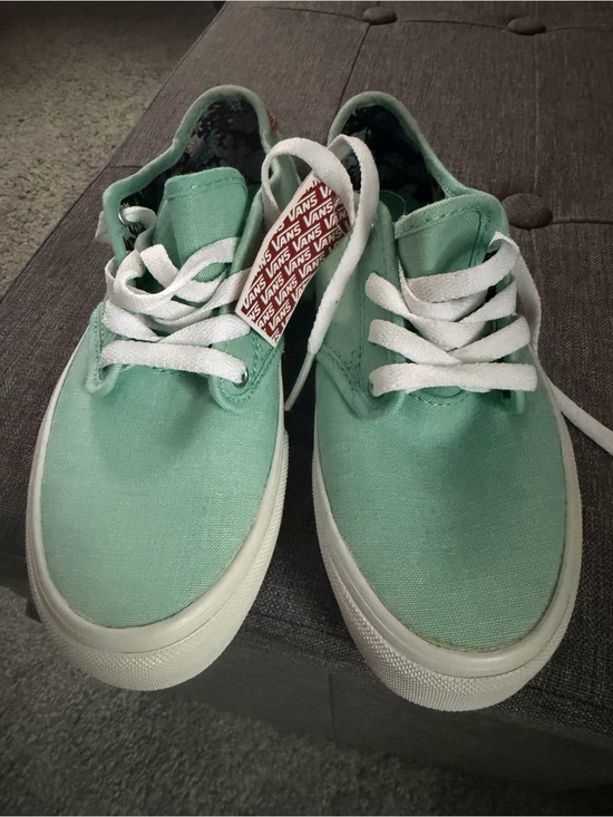 Vans Other - Vans Mint Green Canvas Low-Top Sneakers with White Laces